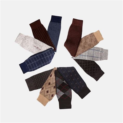 12 Pairs of Men's Fashion Dress Socks - Tanga