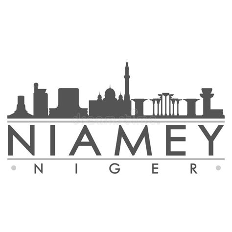 Niamey Niger Africa Silhouette Icon Vector Art Flat Shadow Design Skyline City Silhouette ...