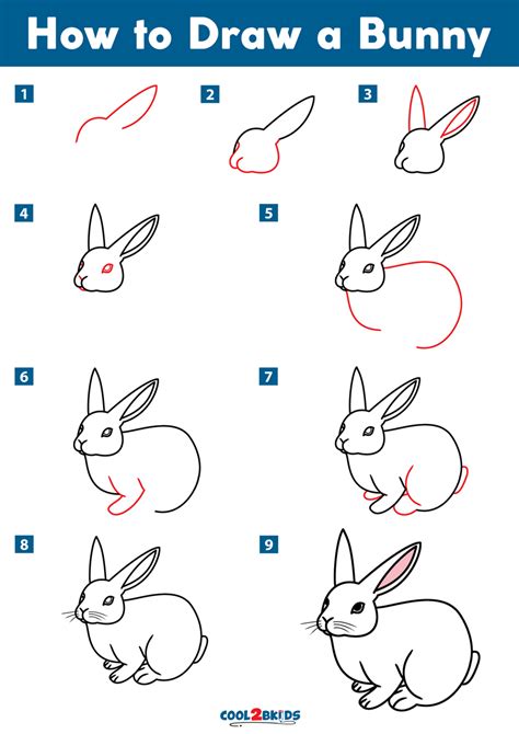 How To Draw A Bunny Using Number 20 Easy And Simple Drawing Tutorial ...