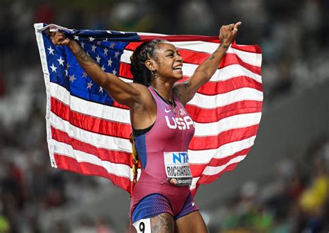 American sprinter Sha’Carri Richardson wins world championship 100-meter title