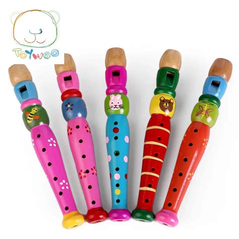 Animal Flute Wooden Colorful Cartoon Animal Flute Early Music Education ...