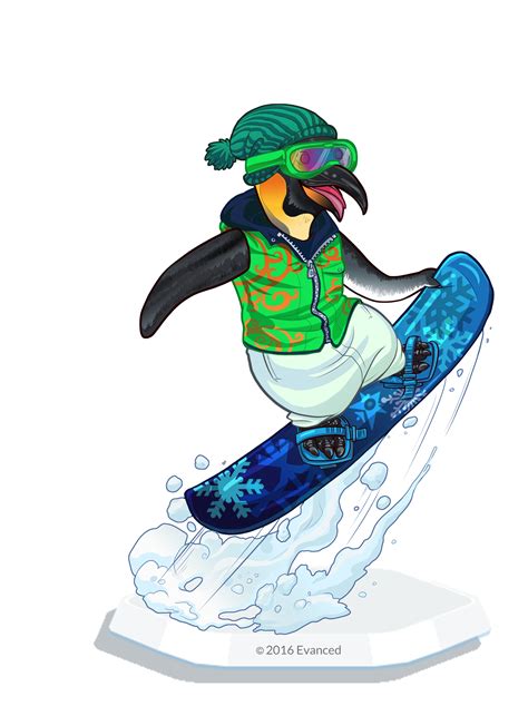 Snowboarding clipart penguin, Snowboarding penguin Transparent FREE for ...