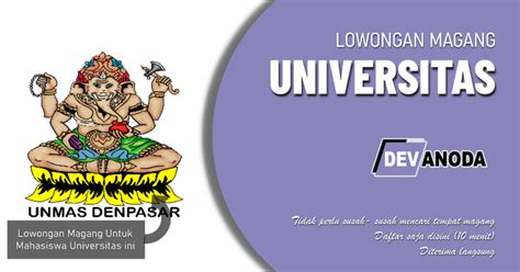 Lowongan Magang Universitas Mahasaraswati Denpasar - August 2024