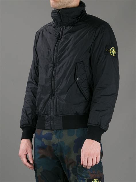 Stone island Bomber Jacket in Black for Men | Lyst