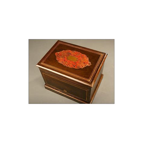 Original French Glass Liquor Box with Marquetry Wooden Box.