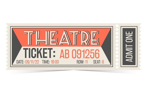 Retro theatre ticket template in vintage style 8312357 Vector Art at Vecteezy