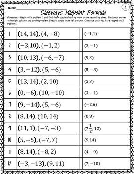 Midpoint Formula Worksheets by Blue Mountain Math | TpT