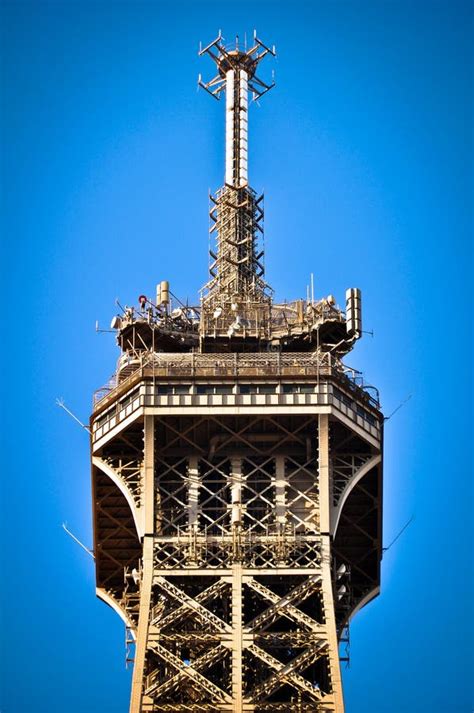 Top of Eiffel Tower, Paris, France Stock Image - Image of frame, eiffel ...