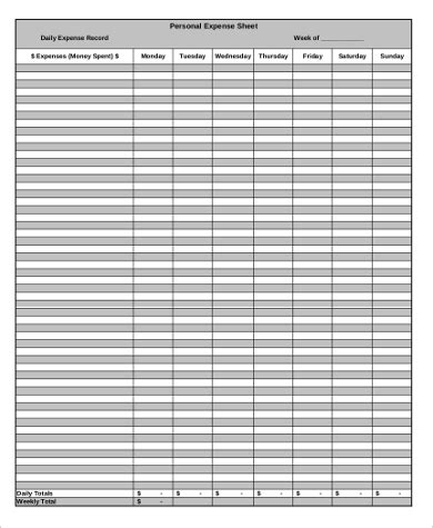 FREE 11+ Sample Expense Sheet Templates in PDF | Excel