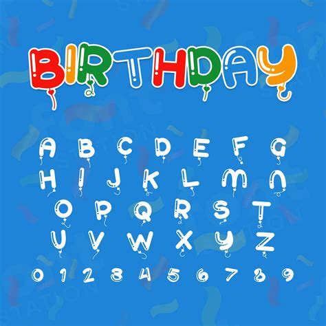 Birthday Balloons Font - Birthday Party Font - Instant Download