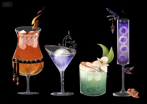 Drinks inspired by Genshin characters! 🍸 [IG: Latovii] : Genshin_Impact