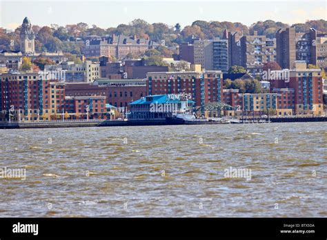 View of Yonkers, NY waterfront with municipal pier Stock Photo - Alamy