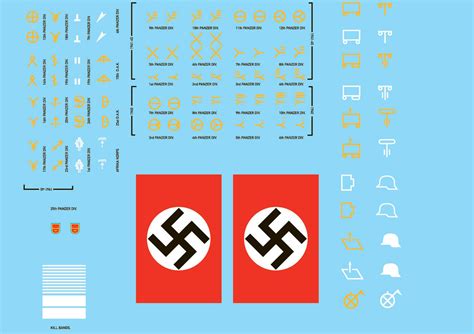 28mm WWII German Armor units insignia decals for German vehicles ...