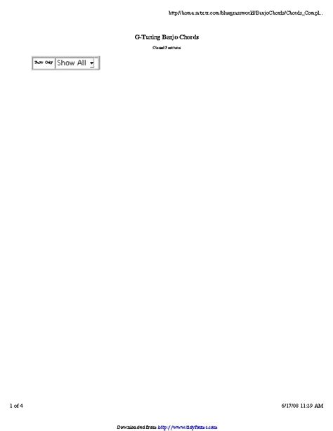 G Tuning Banjo Chords Chart - PDFSimpli