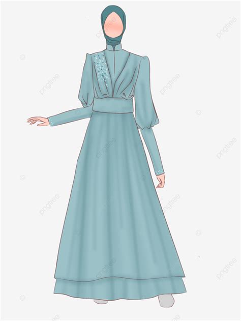 Green Dress Muslimah, Green Dress, Muslim Dress, Muslim PNG Transparent Clipart Image and PSD ...