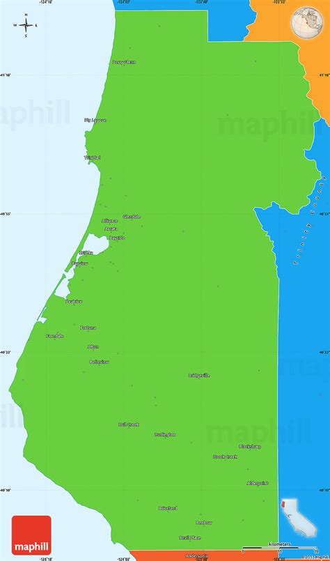 Political Simple Map of Humboldt County