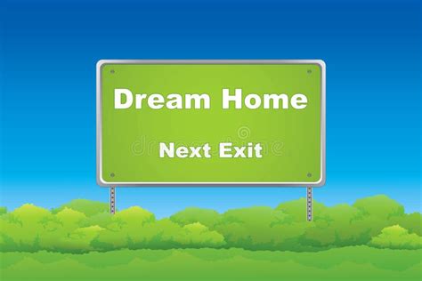 Green road sign stock vector. Illustration of dream, house - 20107872