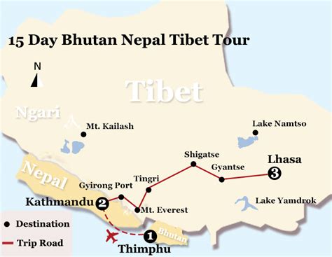 15 Day Epic Bhutan Nepal Tibet Tour across Himalayan Mountains ...