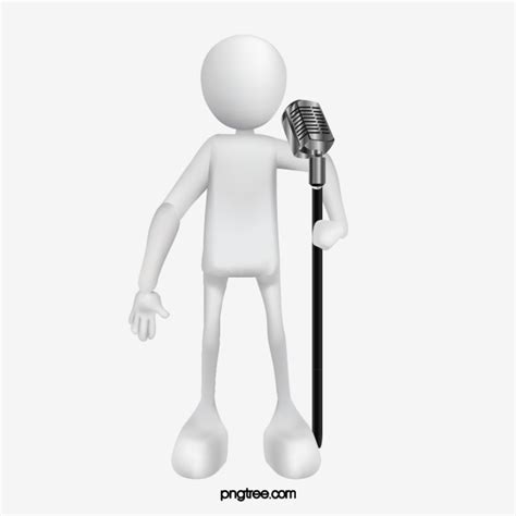 Microphone Illustration PNG Picture, Cartoon Man Microphone Illustration, Microphone, Three ...