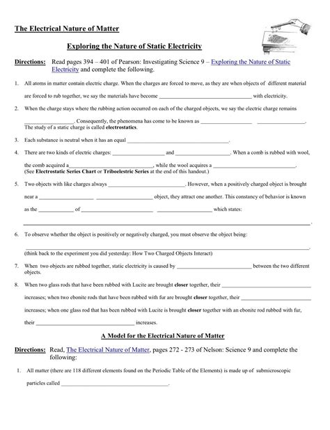 Global Wind Patterns Worksheet the Electrical Nature Of Matter Worksheet Tuesday | Literal ...