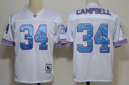 Houston Oilers #34 Earl Campbell Light Blue Throwback Jersey