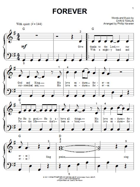 Chris Tomlin "Forever" Sheet Music | Download PDF Score 58503