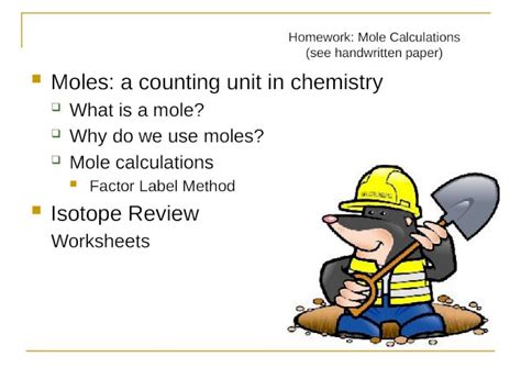 (PPTX) Moles : a counting unit in chemistry What is a mole? Why do we use moles? Mole ...