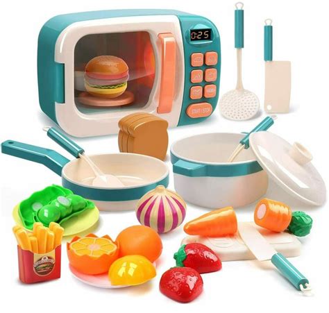 Microwave Toys Kitchen Play Set Cooking Utensils Great Learning Gifts for Baby | Cooking toys ...