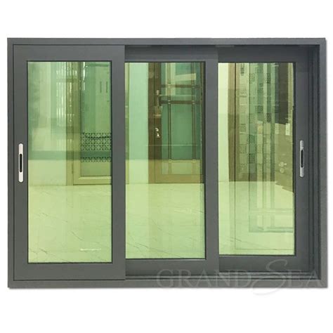 Aluminum Large 3 Lite Slider Window with Reflective Glass