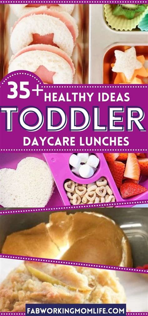 35+ Easy Toddler lunch ideas for daycare (no heat required daycare ...