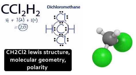 CH2Cl2 lewis structure, molecular geometry, polarity | Dichloromethane