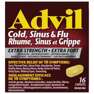 Advil Cold Sinus and Flu Extra Strength Caplets 16 Count - MedaKi