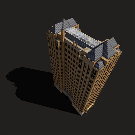 Detroit Abandoned Skyscraper - 3D Model by Kanistra Studio