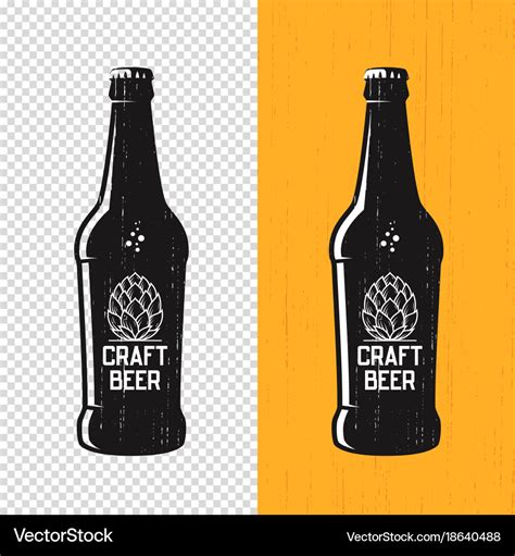 Textured craft beer bottle label design Royalty Free Vector