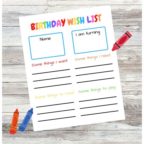 Birthday Wish List, Kids Birthday List, Birthday Wants, Gifts Wish List ...