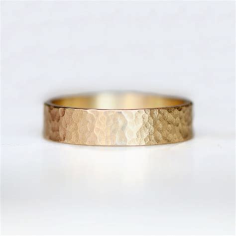 Men's Hammered Wedding Band - rounded hammer texture — Katie Carder