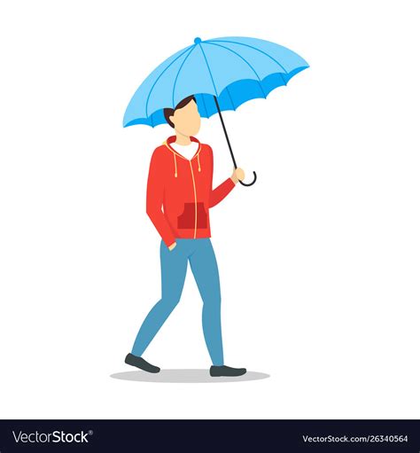 Cartoon character person holding color umbrella Vector Image