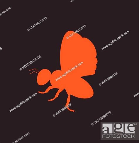 Red Bee Silhouette Vector Insect, Stock Vector, Vector And Low Budget Royalty Free Image. Pic ...