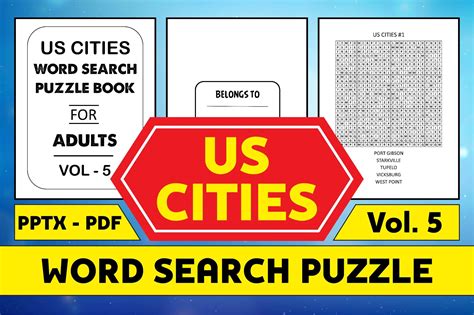 US Cities Word Search Puzzle Interior 5 Graphics Free & Premium Download