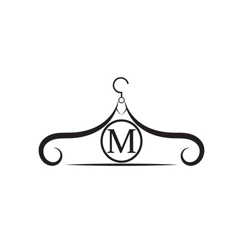 Fashion vector logo. Clothes hanger logo. Letter M logo. Tailor emblem. Wardrobe icon - Vector ...