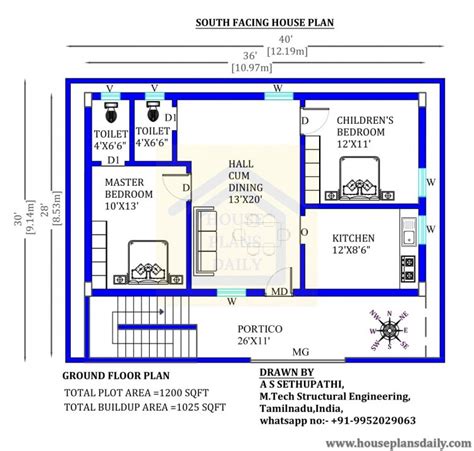 Best 40x30 house plans | 40x30 Free south House Plans | 40x30 floor ...