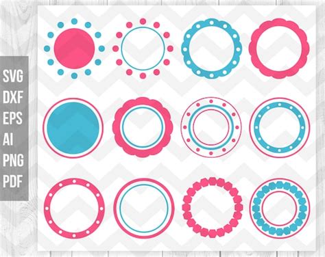 Monogram SVG Circle Monogram Svg Monogram Frame Svg Dxf Cut | Etsy