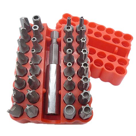 Security Tamper Proof Bit Set 33pcs Torq Torx Hex Star Spanner Tri Wing ...