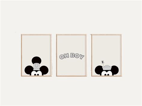 Steamboat Willie Print, Mickey Mouse Poster, Mickey and Minnie Art, Set ...