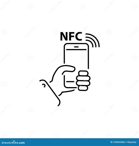 NFC Mobile Phone, NFC Payment with Mobile Phone Smartphone Line, Linear ...