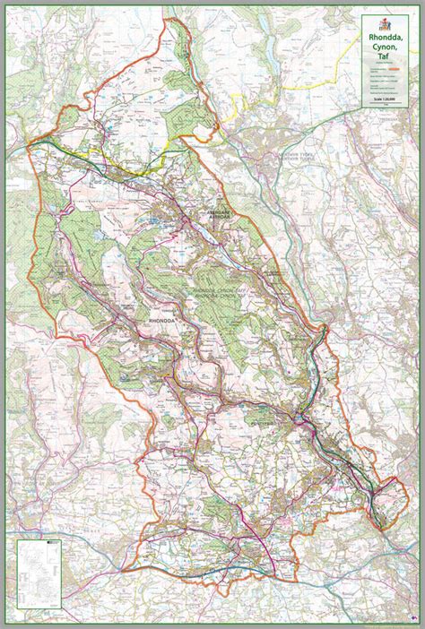 Rhondda Cynon Taf County Map – Tiger Moon