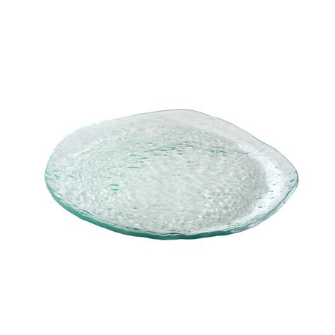 Naturally Textured Handcrafted Large Clear Glass Dinner Plates | Salt – Annieglass