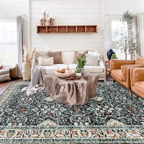 9x12 Area Rugs Washable - Stain Resistant Boho Rug Large Non Slip ...