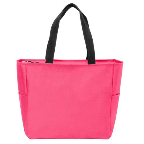 Polyester Improved Essential Tote Bags with Zippered Closure