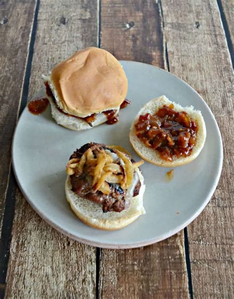 Burgers with Bacon Bourbon Burger Sauce - Hezzi-D's Books and Cooks